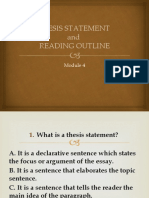 Module 4 Thesis Statement and Reading Outline