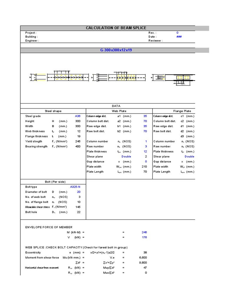 Steel Column Splice Design Calculations | PDF | Column | Strength Of ...