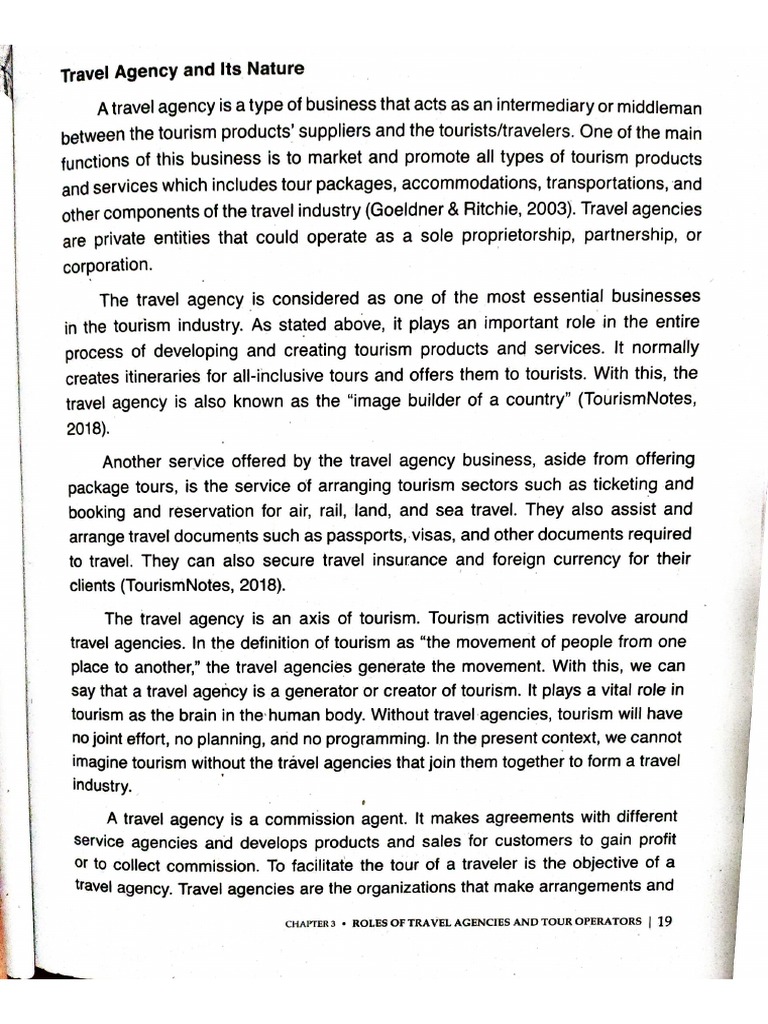 Role of Travel Agencies and Tour Operators PDF
