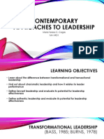 Contemporary Approaches To Leadershipc