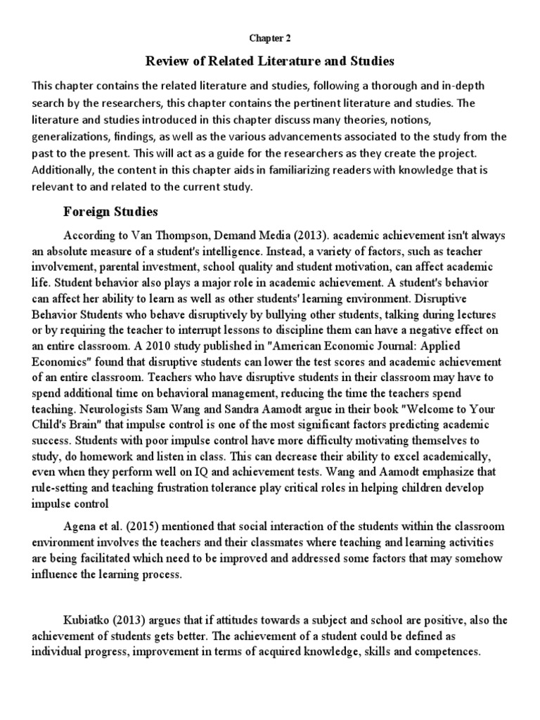 Chapter 2 RRL Final | PDF | Behavior | Teachers