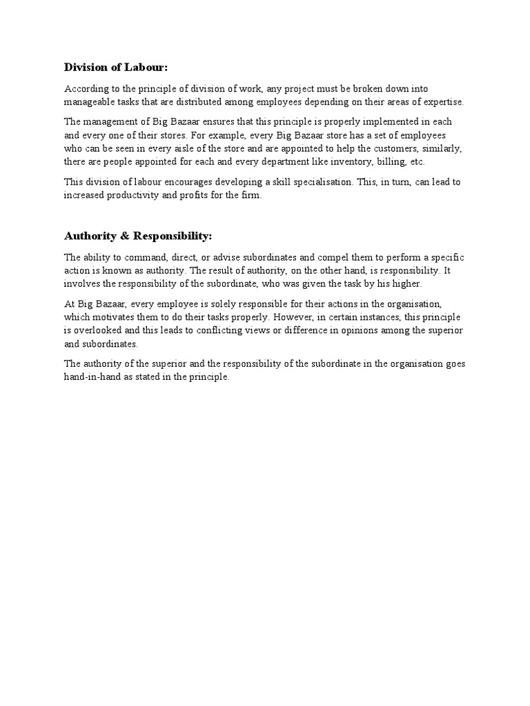 Division of Labour | PDF