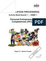 Tvl-Afa (Food Processing) Personal Entrepreneurial Competencies (Pecs)