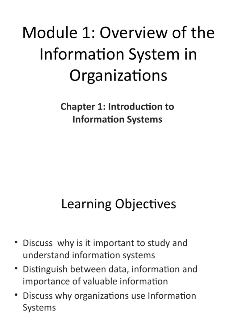 Module 1 Chapter 1 | PDF | Information | Information System
