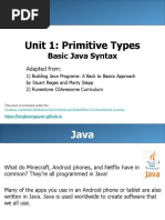 Unit 1 Primitive Types