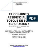 Convocatoria Administración El Bosque de Suba Agrupación 1 2022-2023