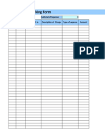 Expense Tracking Spreadsheet