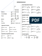 Differentiation and Integration Formulae