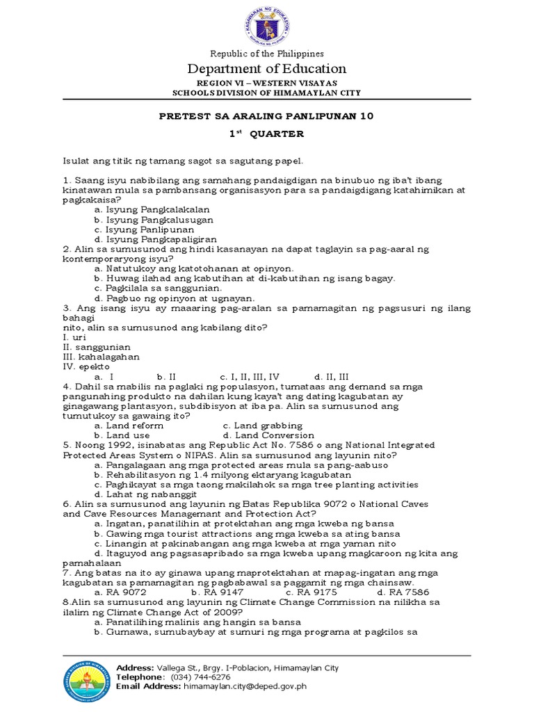 Q1 Ap 10 Diagnostic Test PDF