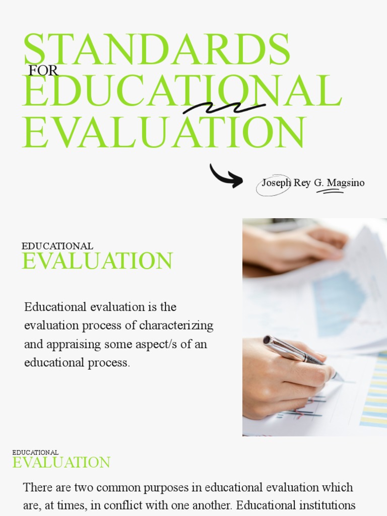 Standards For Educational Evaluation PDF Evaluation Educational