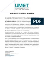 Curso de Primeros Auxilios Umet