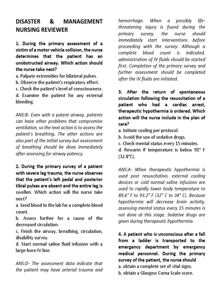 Disaster Nursing Reviewer | PDF | Cardiopulmonary Resuscitation ...