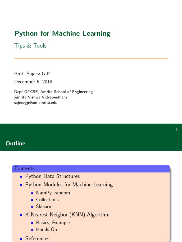 Python For Machine Leraning | PDF
