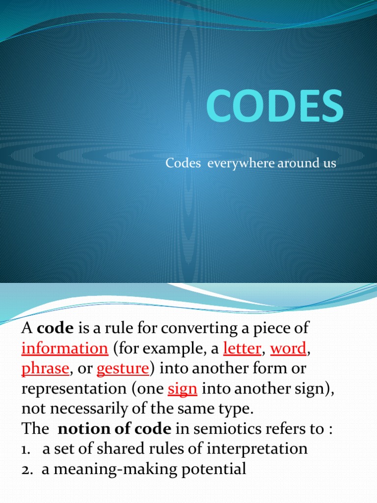 Codes | PDF | Perception | Communication