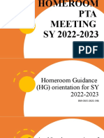 Homeroom Guidance Orientation For SY 2022 2023