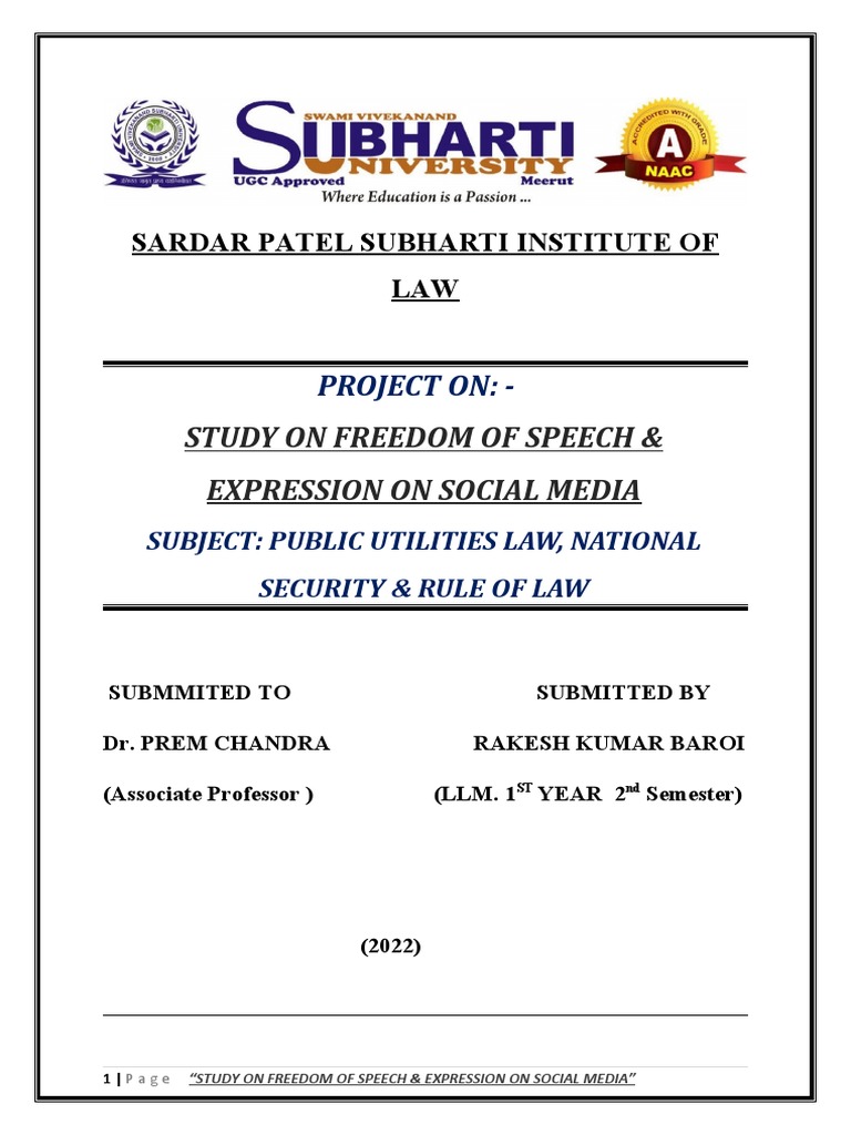 Freedom of Speech on Social Media | PDF | Politics | Social Science
