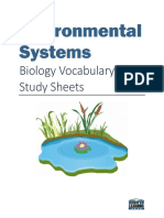 Environmental Systems: Biology Vocabulary Study Sheets