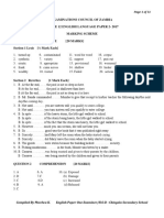 Zambian Grade 12 English Exam Paper and Marking Scheme