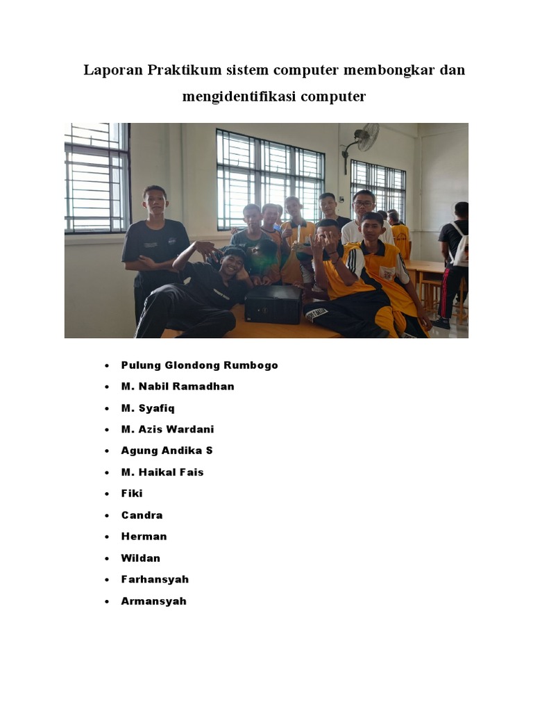 Laporan Praktikum Sistem Computer Membongkar Dan Mengidentifikasi