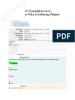 BAED-FILI2111 Komunikasyon at Pananaliksik sa Wika at Kulturang Pilipino Exam Results