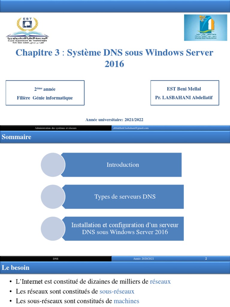 Système DNS sous Windows Server 2016 | PDF | Système de noms de ...