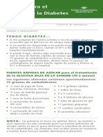 Diabetes Care Card Spanish