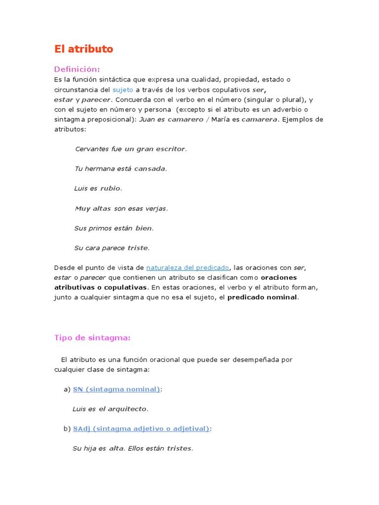 El Atributo PDF Verbo Asunto (gramática)