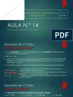 Aula n.º 14_resolver Equações de Primeiro Grau