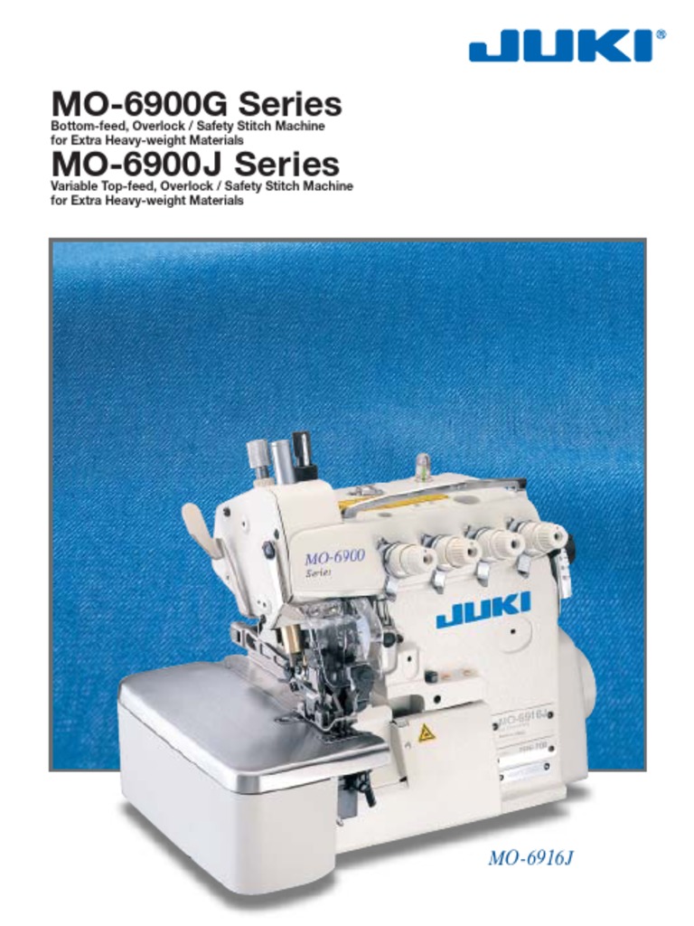 MO6900G Series Overlock/Safety Stitch Machines Specs PDF Sewing
