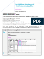 I. Funcții MS Excel. Sintaxă Generală II. Funcții Matematice Și Statistice