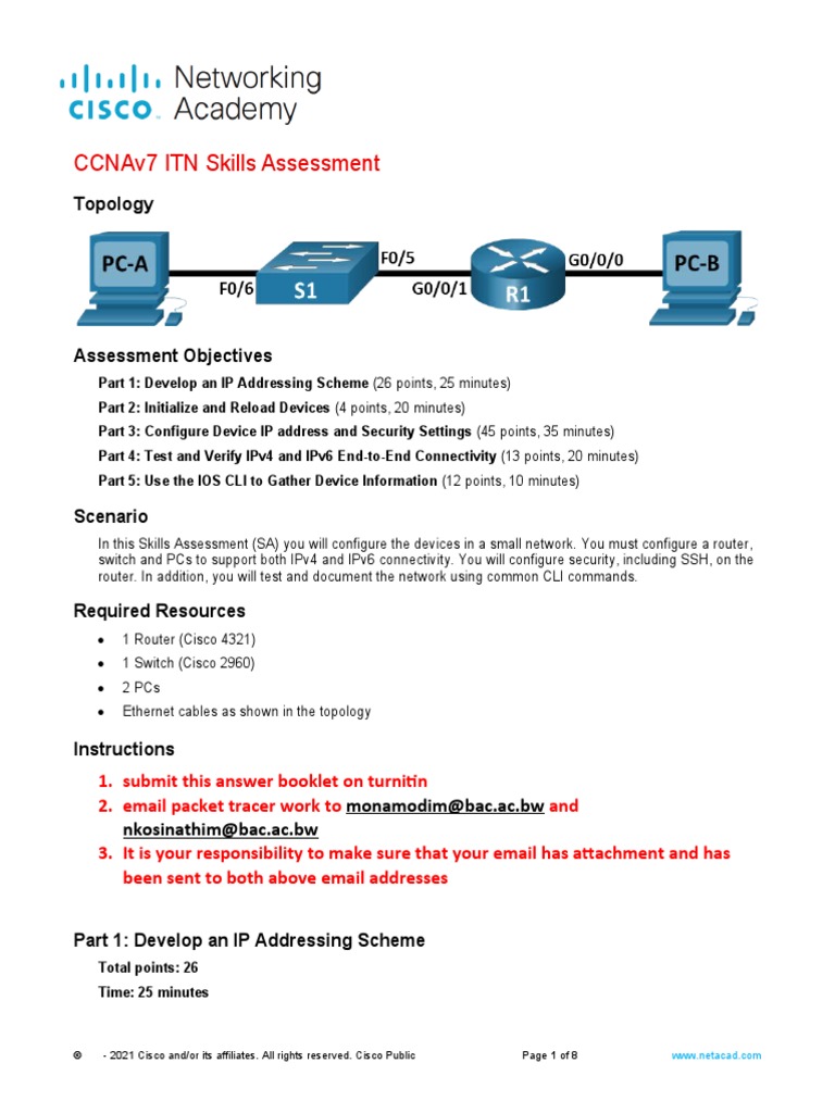 Ccnav7 skills nov 2021 autorecovered pdf ip address i pv6