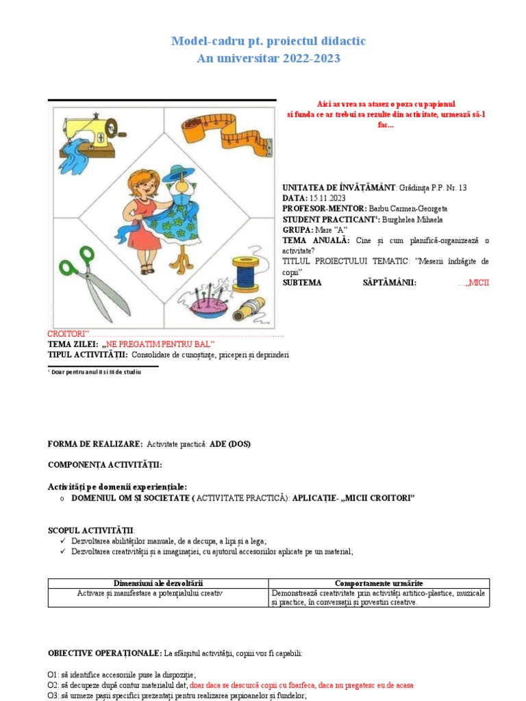 Proiect Didactic (Model1) | PDF