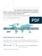 Warunki Dostawy FCA - Incoterms 2020 - Transport Towarów