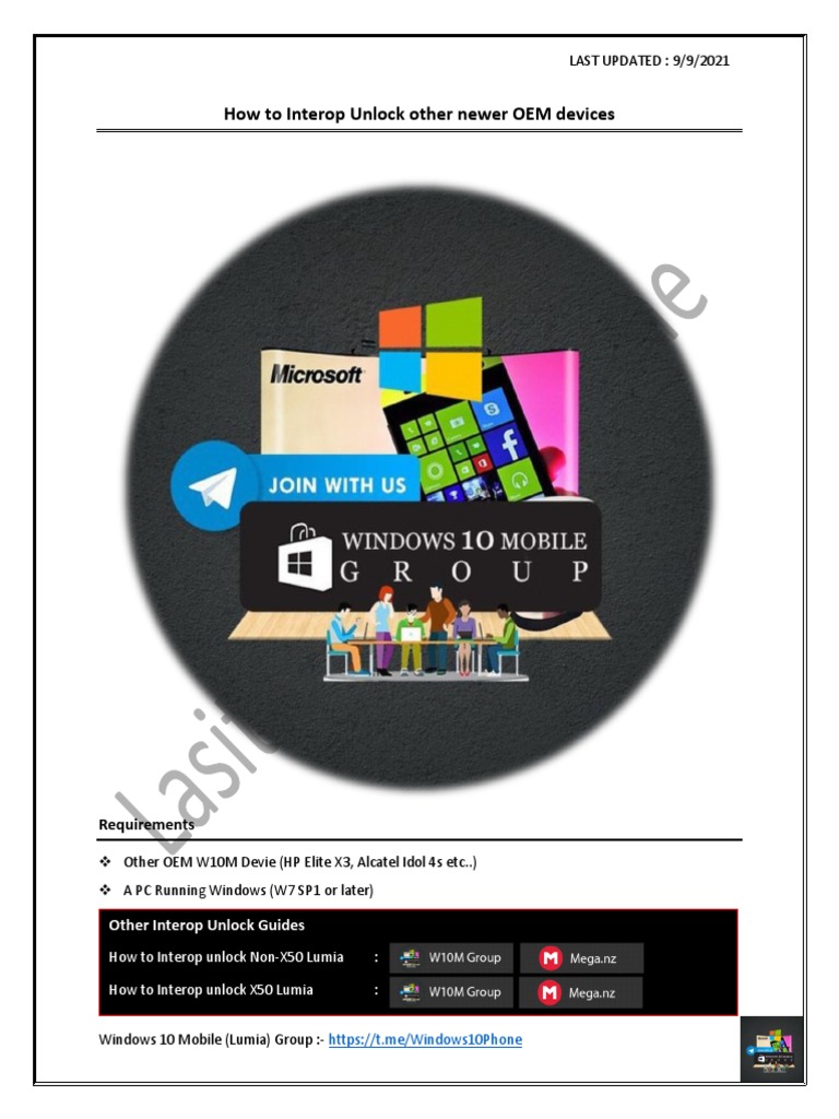 Interop Unlock Guide for W10M Devices | PDF | Technology & Engineering