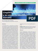 Linguistica Forense en Mexico y Su Uso en La Identificacion Humana