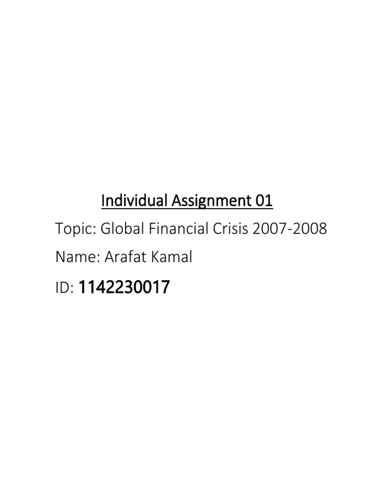 Global Financial Crisis: 2007-2008 | PDF | Mortgage Backed Security