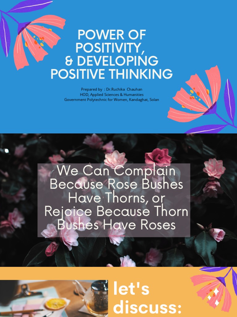 Benefits of Positive Thinking Guide | PDF | Optimism | Thought