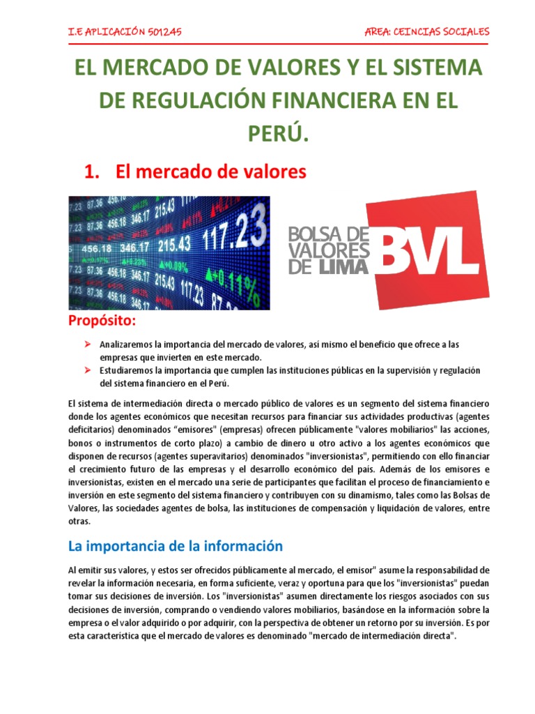 El Mercado de Valores TAREA 2021 | PDF | Compartir (Finanzas) | Bolsa ...