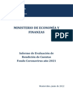 Ministerio de Economía Y Finanzas: Informe de Evaluación de Rendición de Cuentas Fondo Coronavirus Año 2021