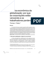 A LÓGICA ECONOMICA DA GLOBALIZAÇÃO_POR QUE AS CORPORAÇÕES ESTÃO VENCENDO E OS TRABALHADORES PERDENDO_THOMAS PALLEY