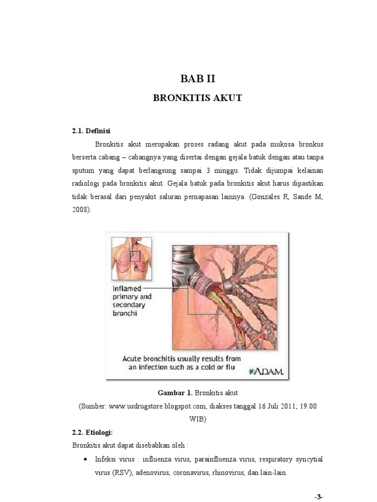 Penatalaksanaan dan Gejala Bronkitis Akut | PDF