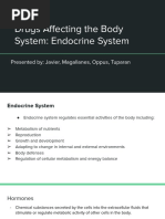 Drugs Affecting The Body System - Endocrine System