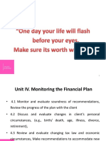 Unit IV. Monitoring The Financial Plan