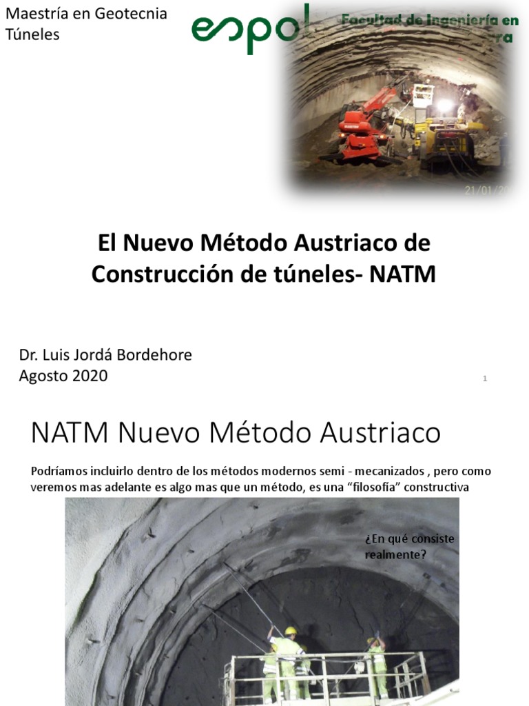 Nuevo Método Austriaco de Túneles NATM | PDF | Túnel | Hormigón