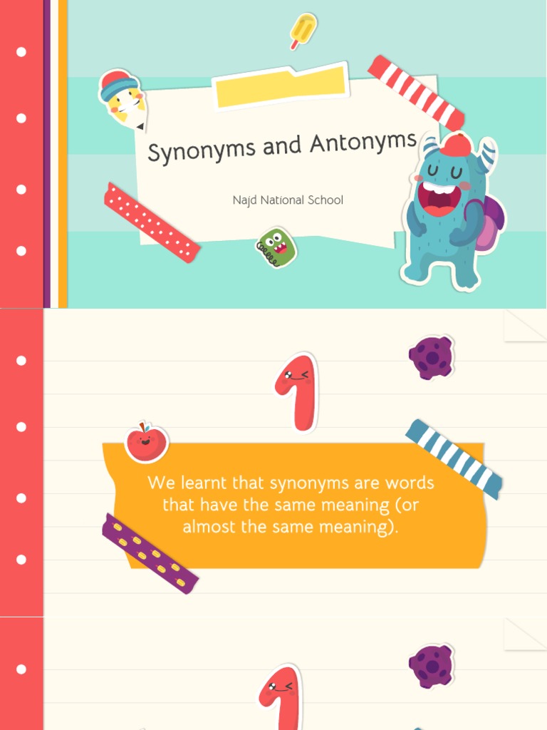 Synonyms and Antonyms Families Work | PDF