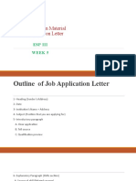 Job Application Material Job Application Letter: Esp Iii Week 5