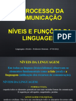 Os níveis da linguagem e as funções da comunicação