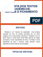 Aulas 29 e 30 - A Escrita Dos Textos Acadêmicos - Síntese e Fichamento