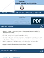 MEE255 Engineering Materials Lecture 1 Classification & Properties