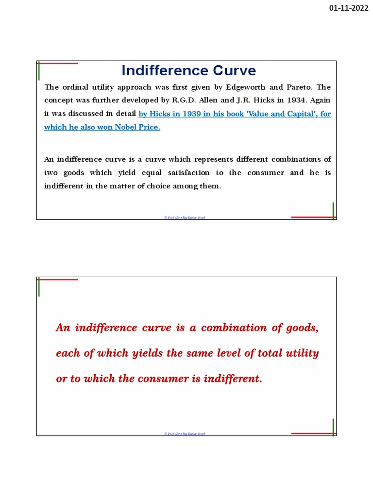 Indifference Curve | PDF | Utility | Economic Theories
